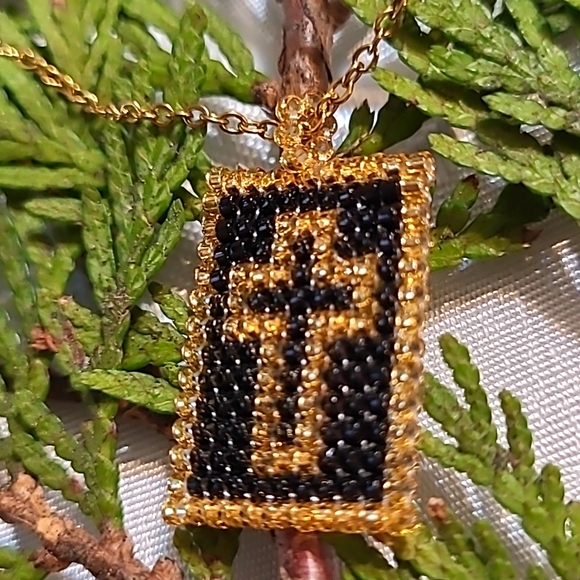 Beaded Cross Pendant - Picture 2 of 4
